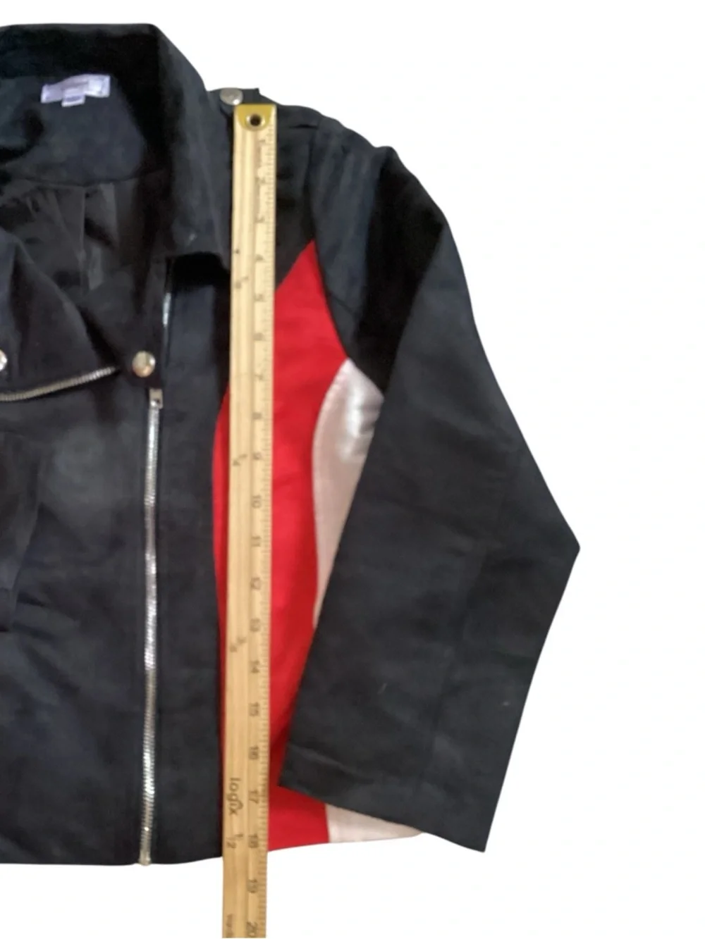 Disney D-Signed Girl’s L Black Red Suede Colorblock Descendants Evie Moto Jacket